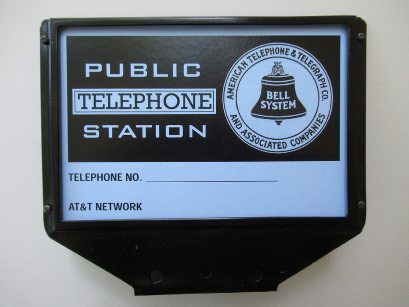 Top Flag Sign  3 slot  Payphone  Black 