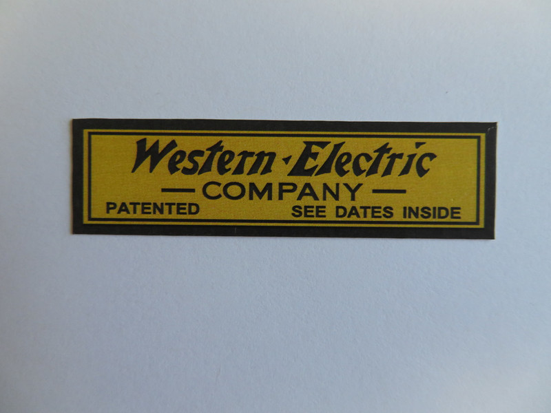 Western Electric 317 Wood wall telephone decal 1911-1915