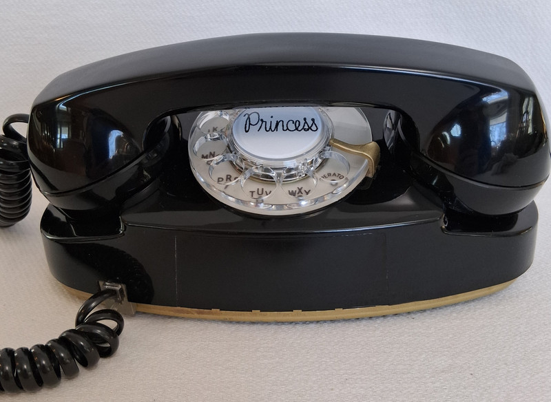 Black Princess rotary dial Phone, original finish. 