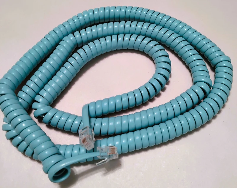 Aqua blue modular handset cord 