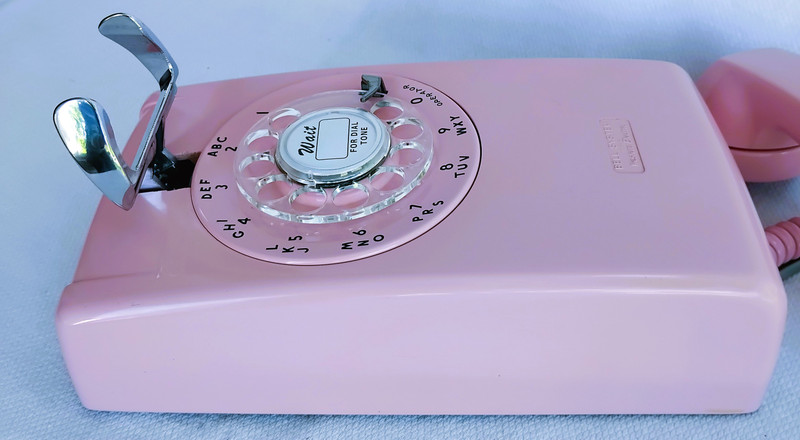 Wall telephone  554 pink  Western Electric Rotary Dial