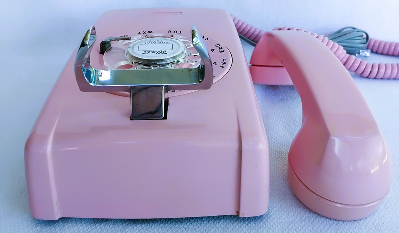Wall telephone  554 pink  Western Electric Rotary Dial