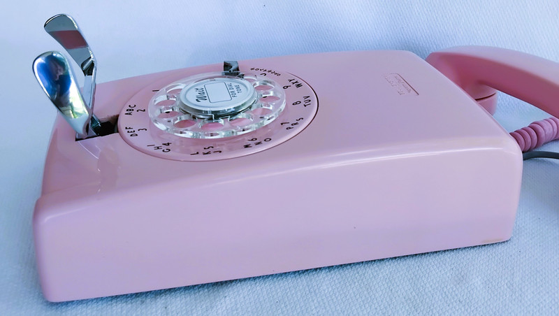 Wall telephone  554 pink  Western Electric Rotary Dial