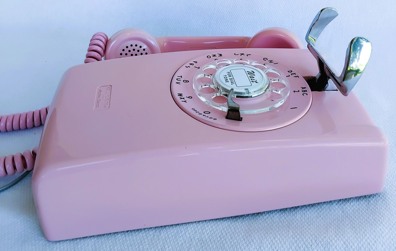 Wall telephone  554 pink  Western Electric Rotary Dial
