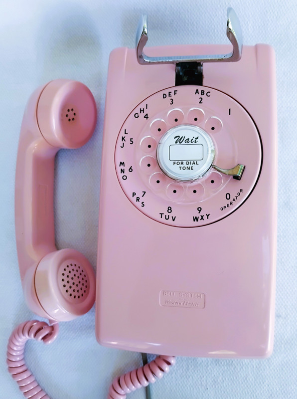 Wall telephone  554 pink  Western Electric Rotary Dial