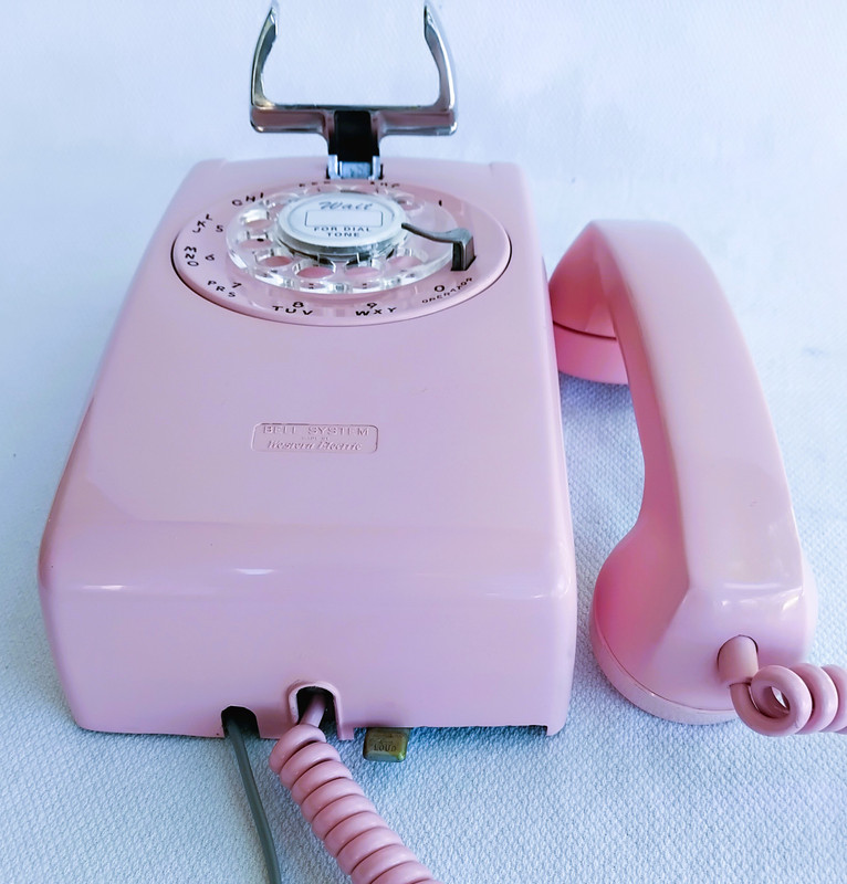 Wall telephone  554 pink  Western Electric Rotary Dial