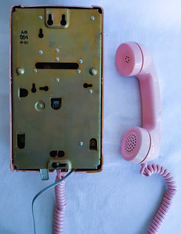 Wall telephone  554 pink  Western Electric Rotary Dial