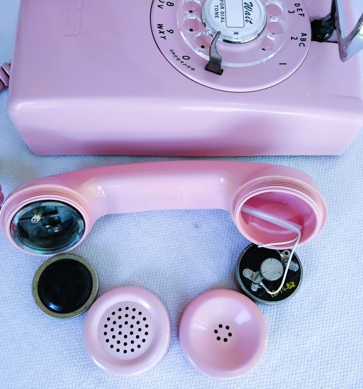 Wall telephone  554 pink  Western Electric Rotary Dial