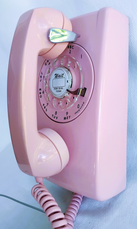 Wall telephone  554 pink  Western Electric Rotary Dial