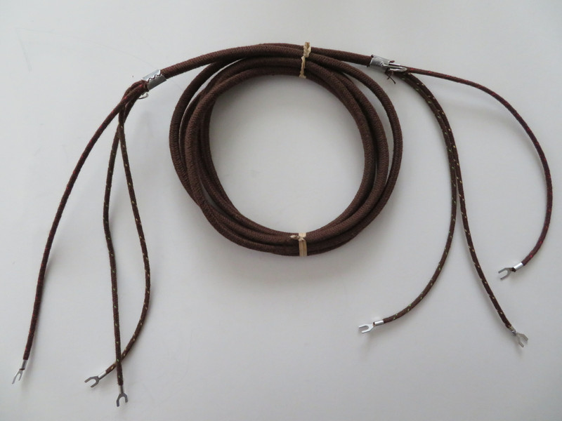 3 conductor Subset ringer cord  Brown cloth covered