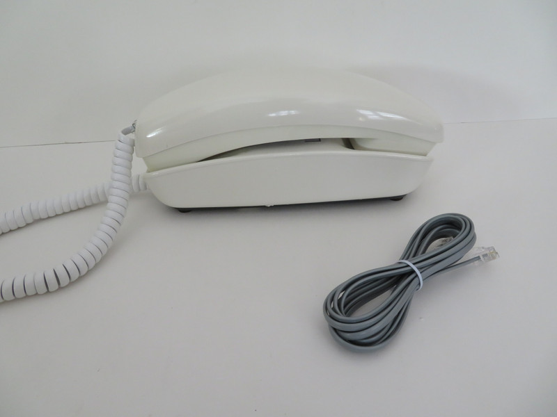 White Rotary Trim Line phone Western Electric