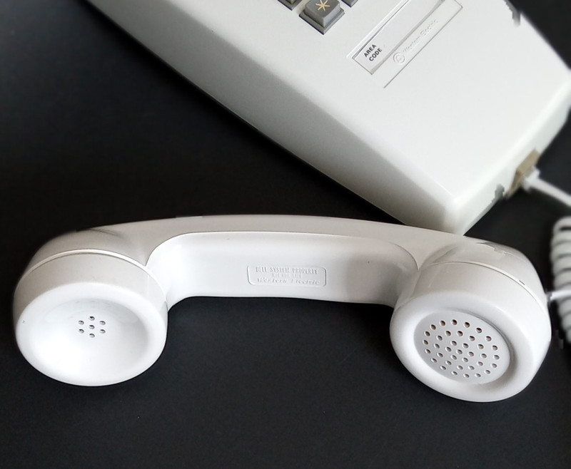 White 2554 wall telephone Touch tone Western Electric
