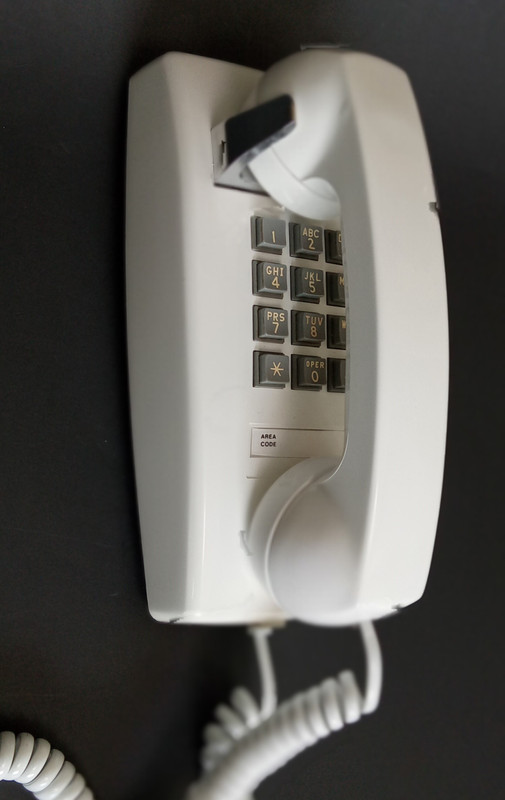 White 2554 wall telephone Touch tone Western Electric