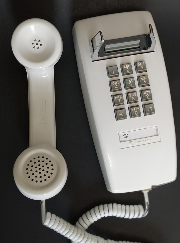 White 2554 wall telephone Touch tone Western Electric