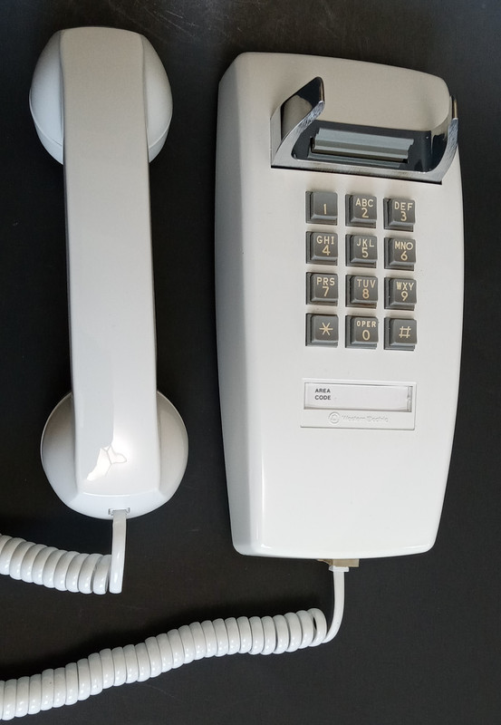 White 2554 wall telephone Touch tone Western Electric