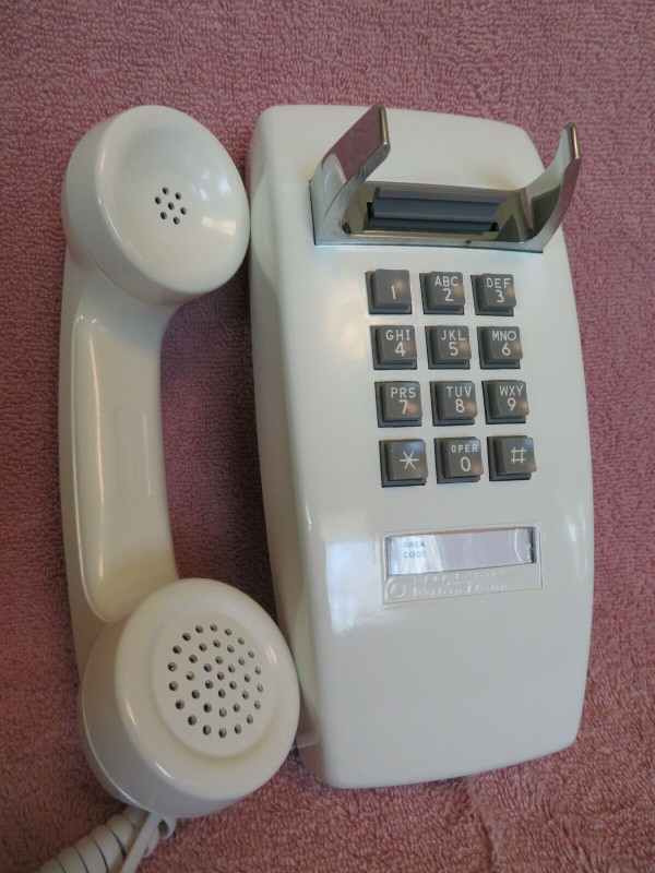 White2554 wall telephone Touch tone Western Electric