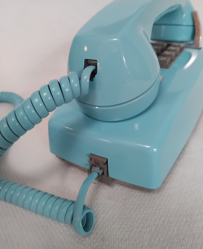 Aqua blue 2554 telephone Western Electric wall telephone 