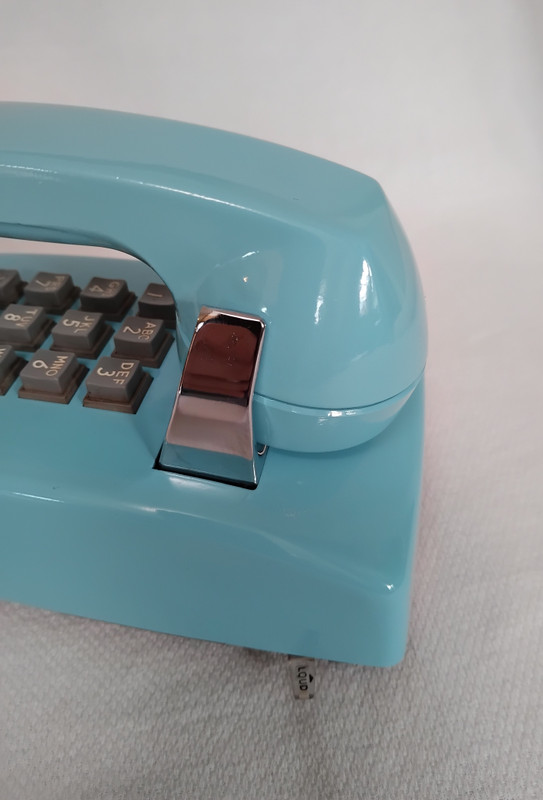 Aqua blue 2554 telephone Western Electric wall telephone 