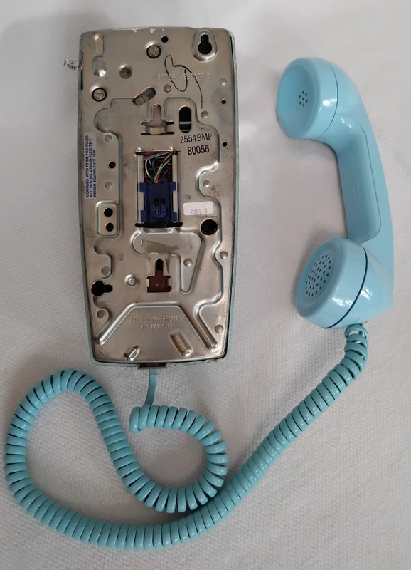 Aqua blue 2554 telephone Western Electric wall telephone 