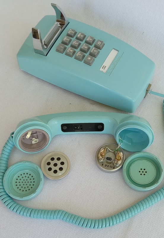 Aqua blue 2554 telephone Western Electric wall telephone 