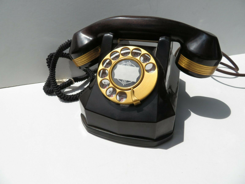 Mahogany AE40 Telephone w 24 KT gold Trim