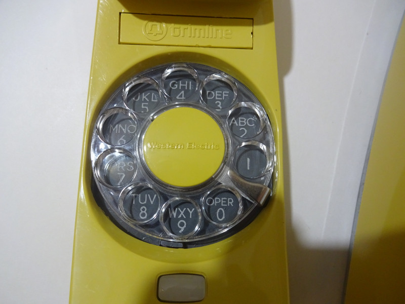 Yellow Rotary Trimline Wall telephone Western Electric  