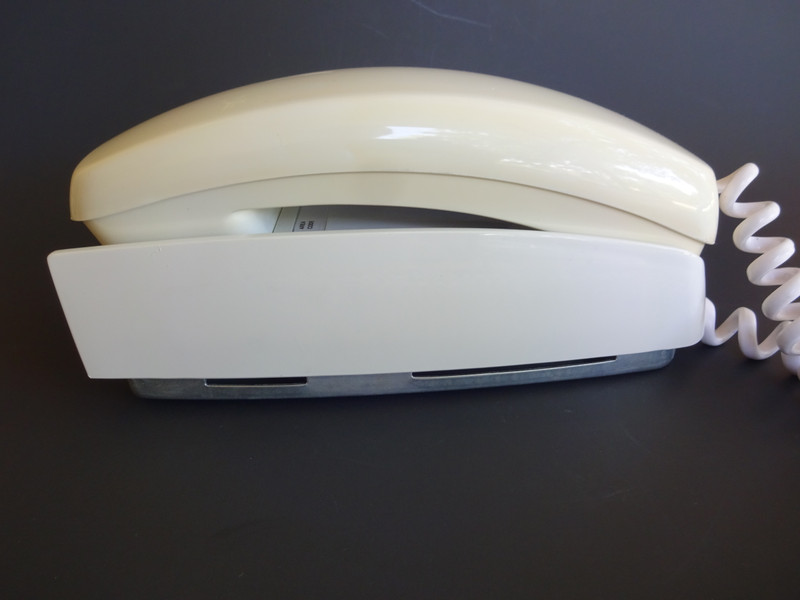 White Western Electric  Touch tone Trim line wall  phone  