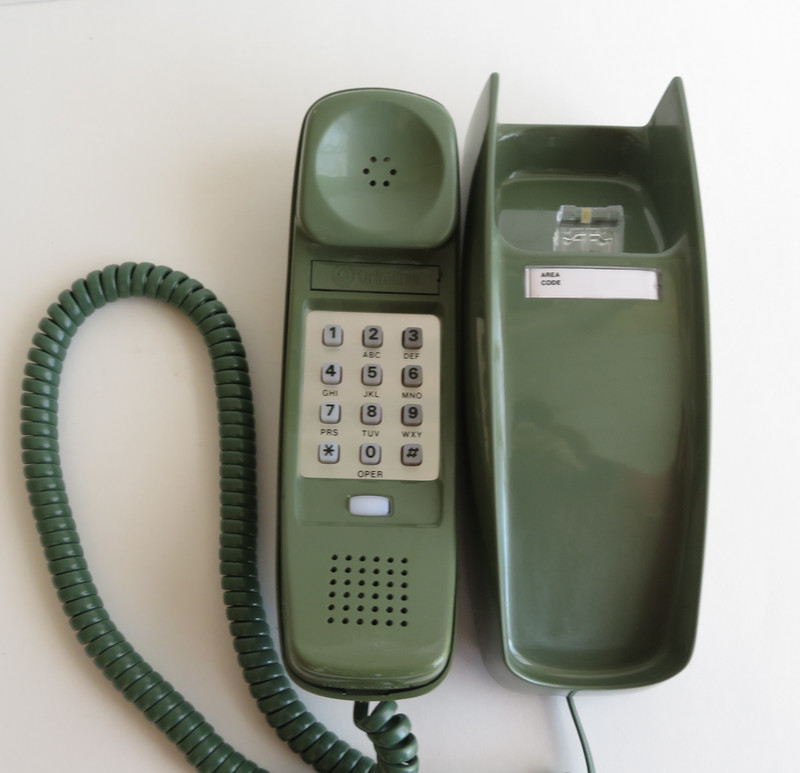 Green Trimline wall telephone  Western Electric 