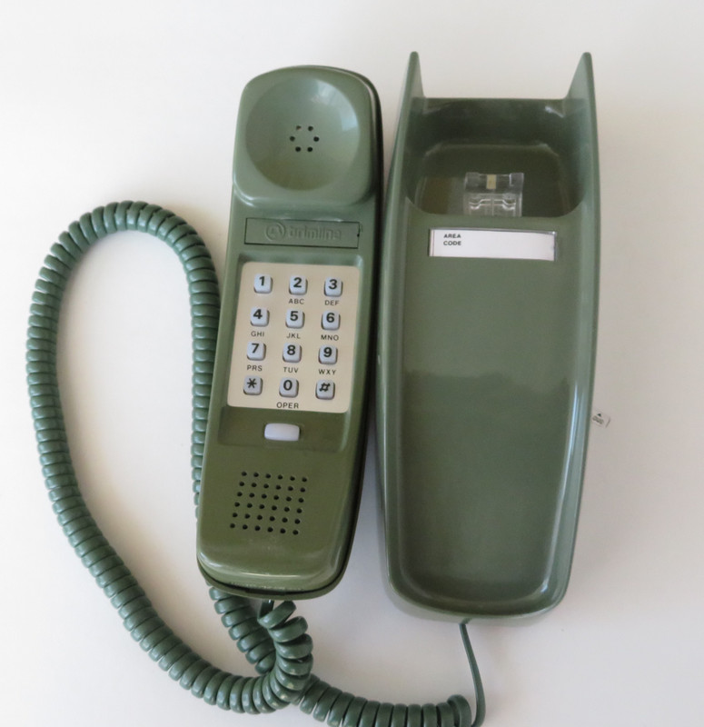 Green Trimline wall telephone  Western Electric 