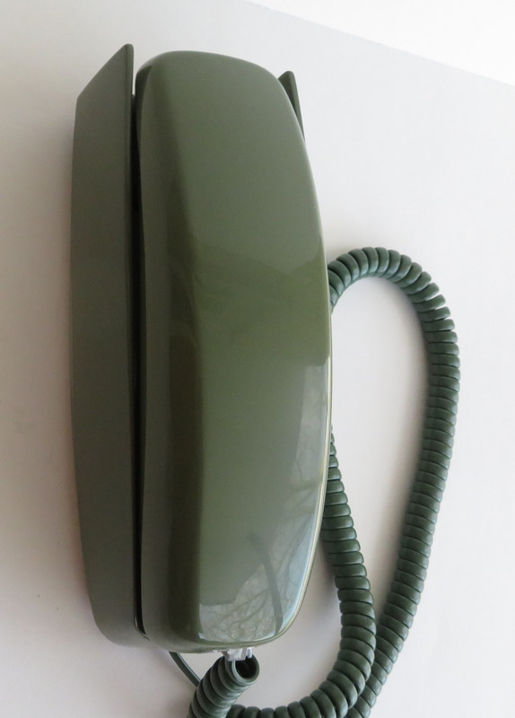 Green Trimline wall telephone  Western Electric 