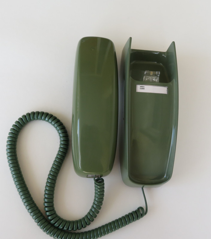 Green Trimline wall telephone  Western Electric 