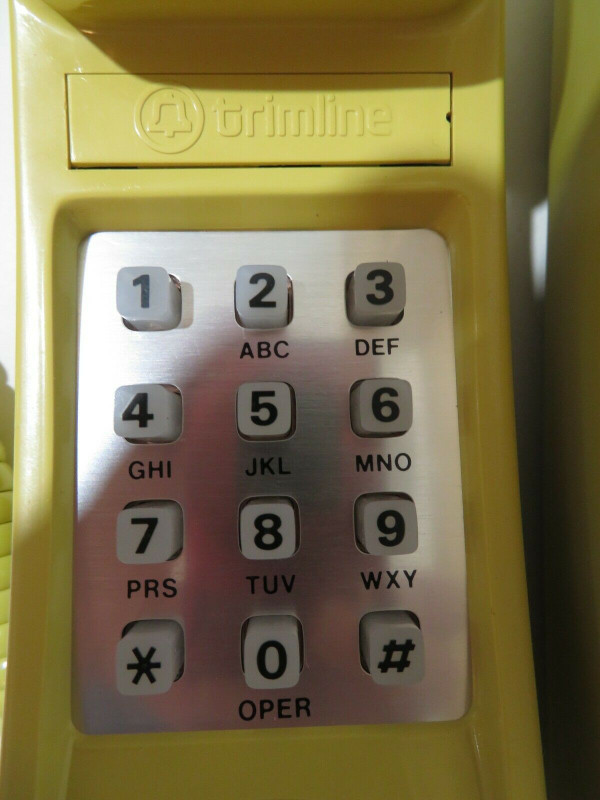 Yellow Trimline desk phone Touch tone 