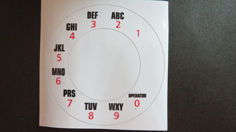 WESTERN ELECTRIC ALPHANUMERIC 132B OVERLAY FOR NO 2 DIALS - NOTCHLESS