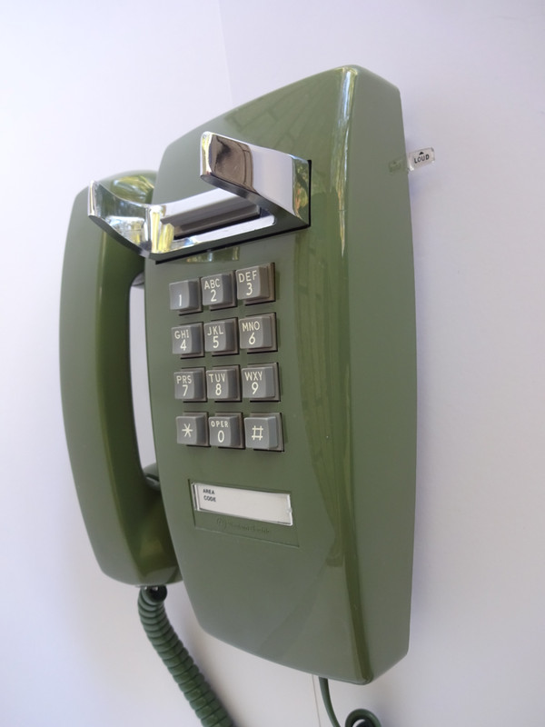 Green 2554 telephone Western Electric wall telephone 