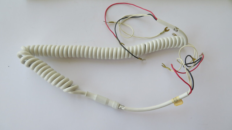 White Western Electric Coiled hardwired cord 4 conductor 