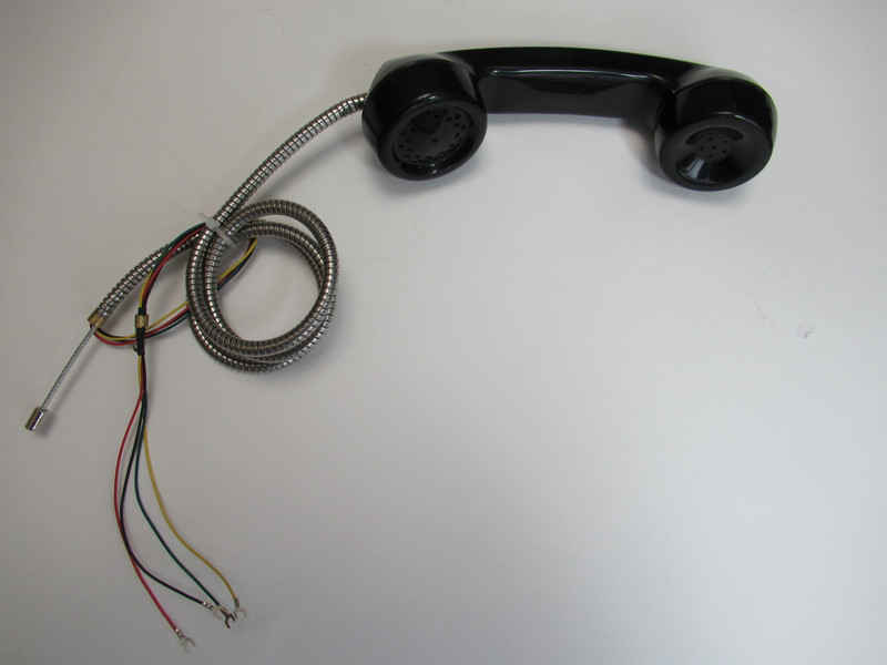   Automatic Electric  3 slot payphone Bakelite handset and armored cord 