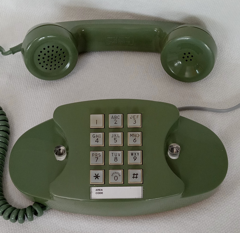Moss Green Princess Phone Touch Tone phone