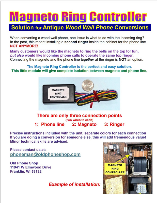     Wood wall phone  Magneto Ring Controller