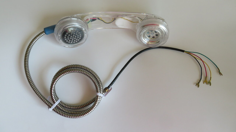 Payphone handset Clear   armored cord Western Electric Components