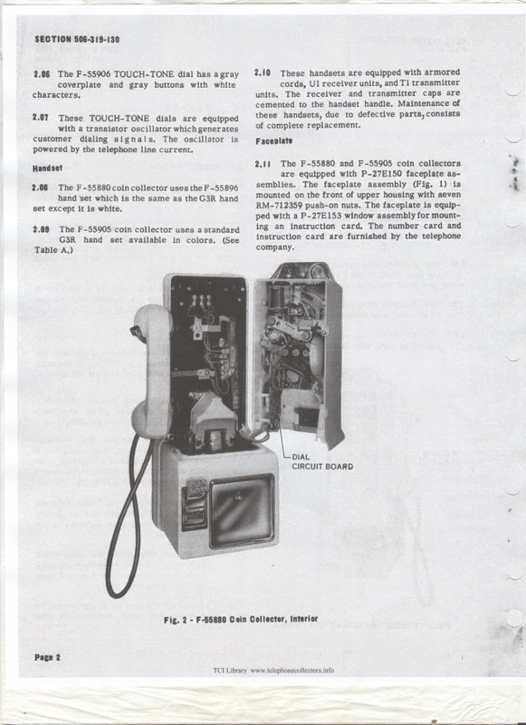 Document from White 10 button payphone 1964 World Fair