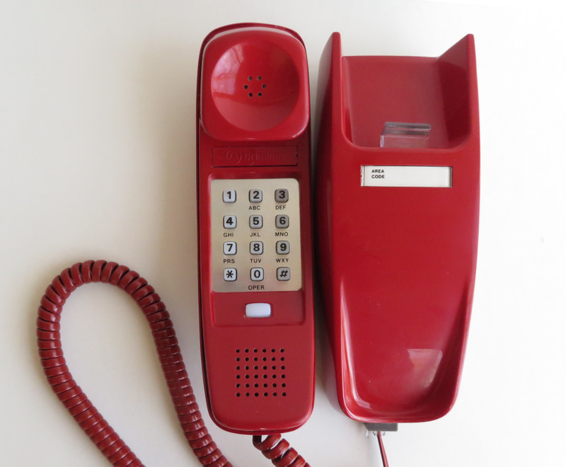 Red Trimline Wall Touch tone phone