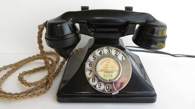 Antique United Kingdom  telephone and wall ringer 