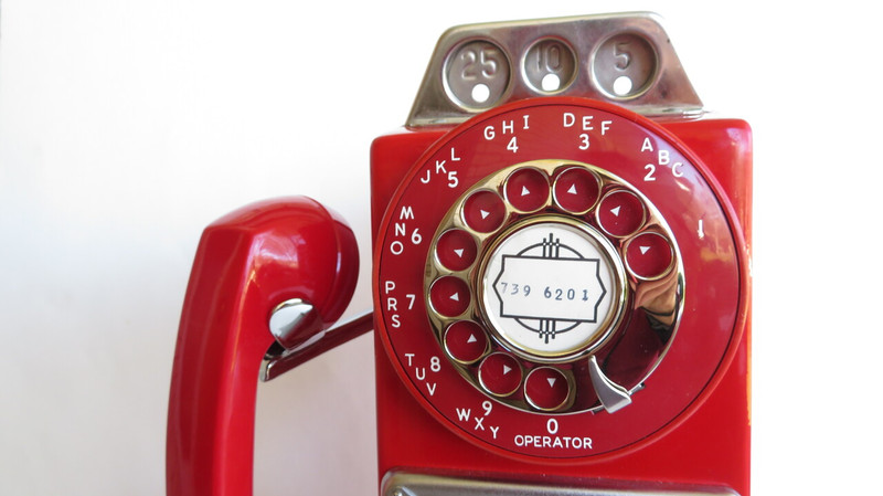   Red / Chrome AE 3 slot Payphone