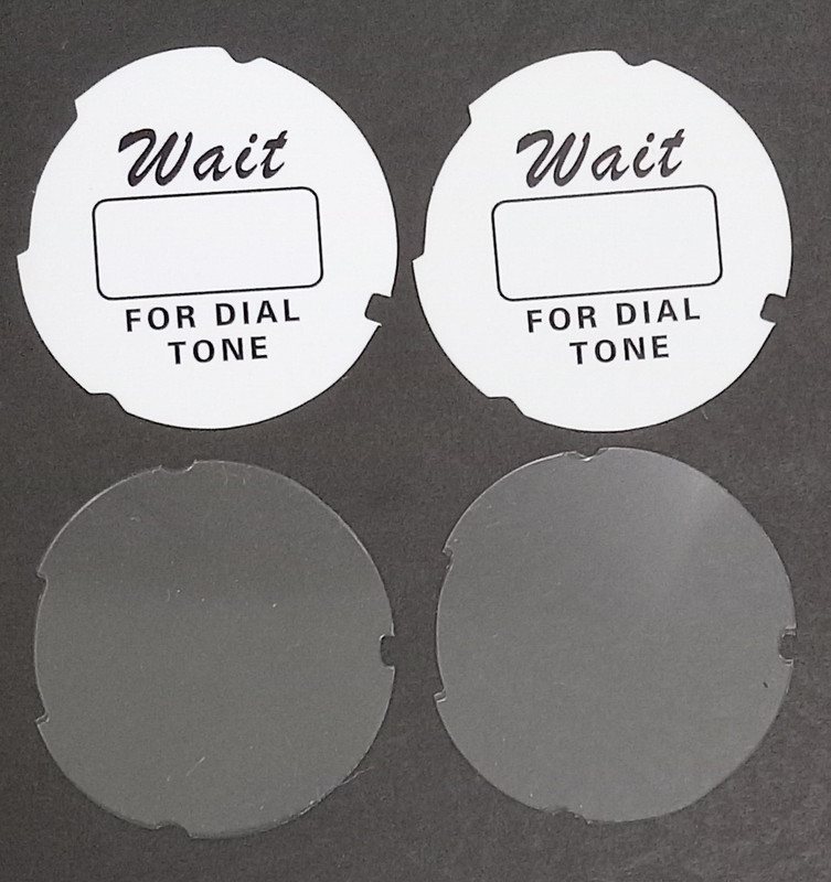    Automatic  Electric " Script " White dial number cards  and  Acetate discs 