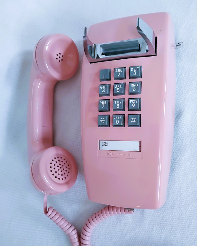   Pink 2554 telephone Western Electric wall telephone