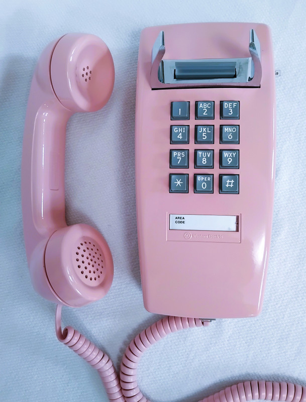   Pink 2554 telephone Western Electric wall telephone