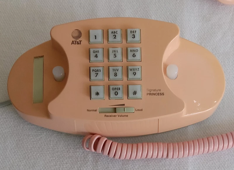 Peach Princess phone Signature model touch tone