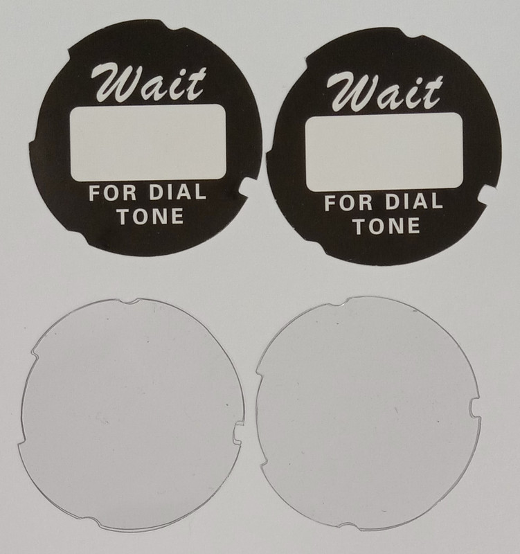 Dial cards and lucite discs "Wait for the dial tone"