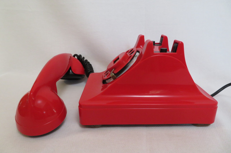  Vintage Western Electric 302 Bakelite   Rotary Telephone/ Red cover