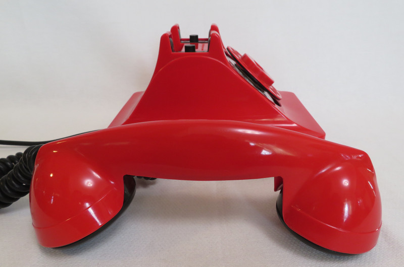   Vintage Western Electric 302 Bakelite   Rotary Telephone/ Red cover
